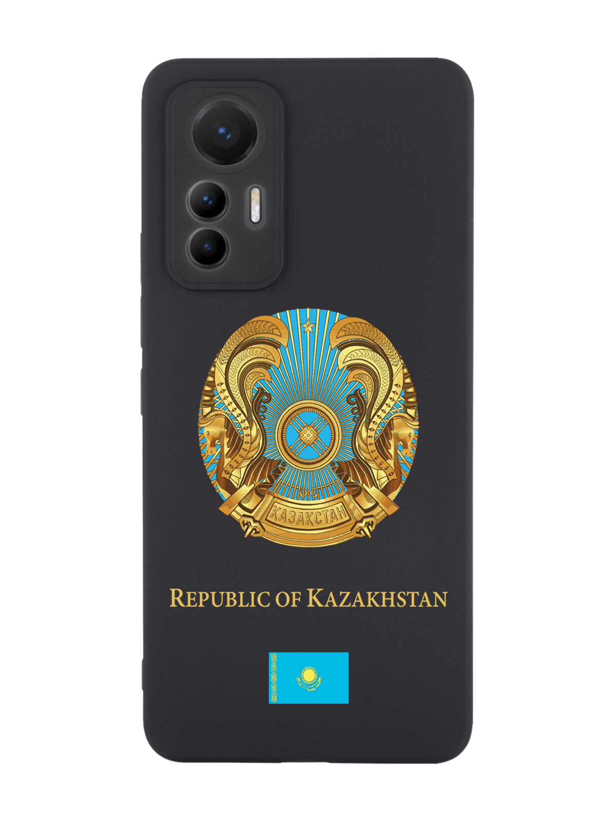

Чехол SignumCase для Xiaomi 12 Lite Герб Казахстана черный, Разноцветный