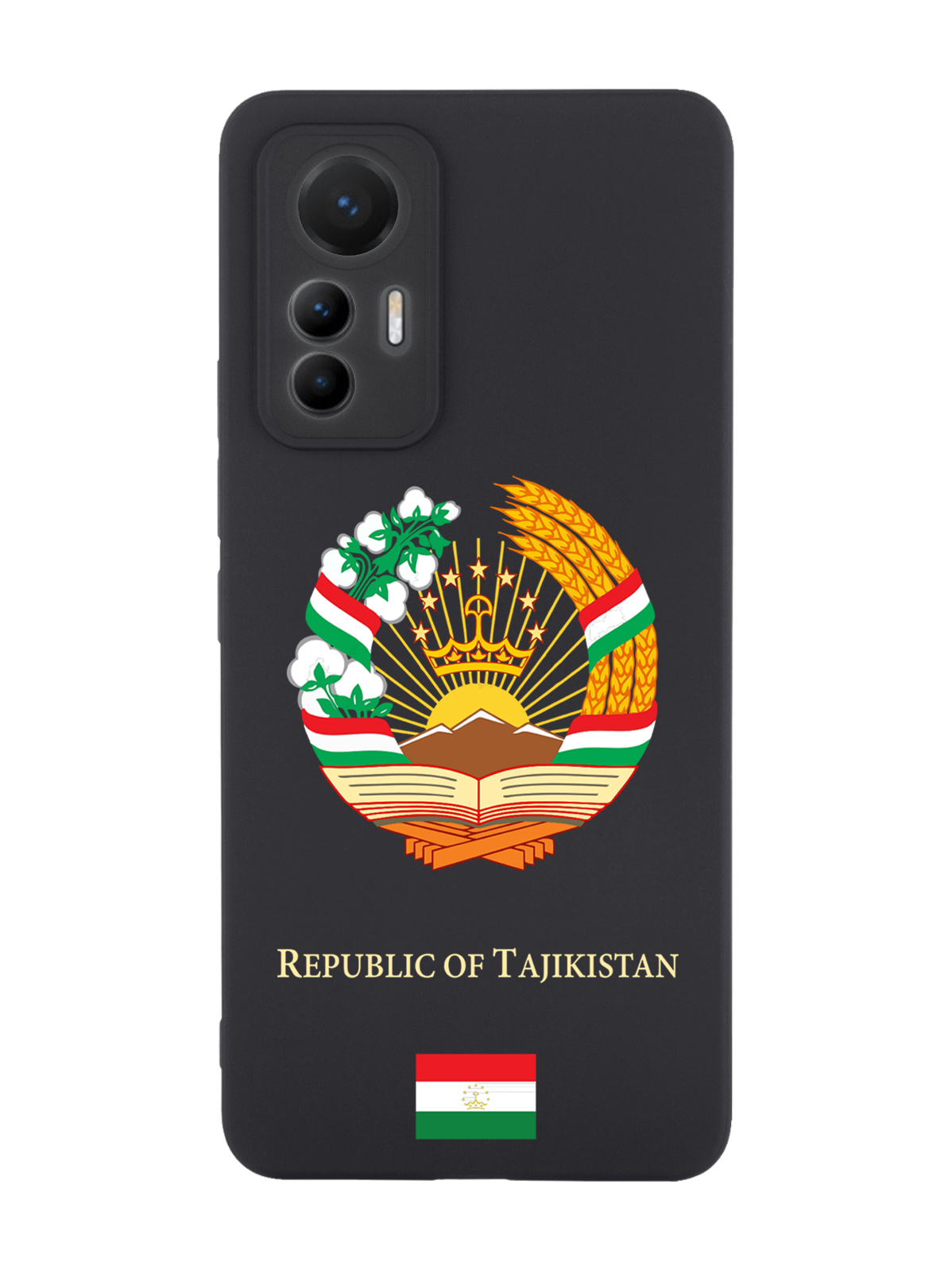 

Чехол SignumCase для Xiaomi 12 Lite Герб Таджикистана черный, Разноцветный