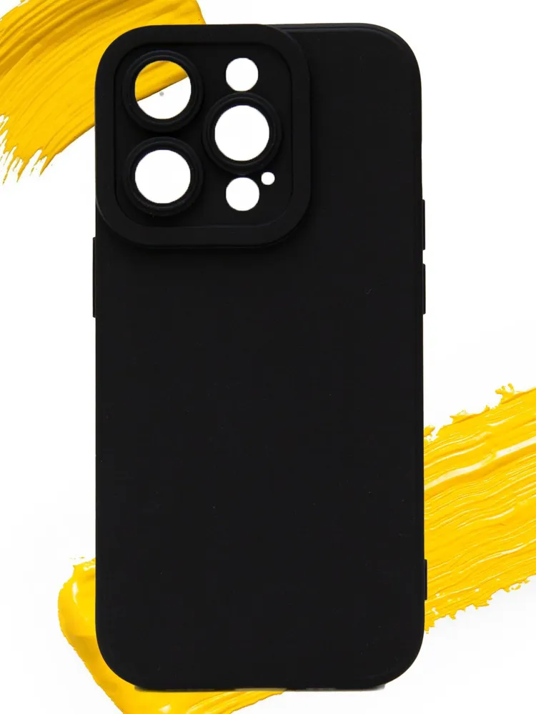 

Чехол для Apple iPhone 14 Pro с полной защитой камеры, черный, Silicone case