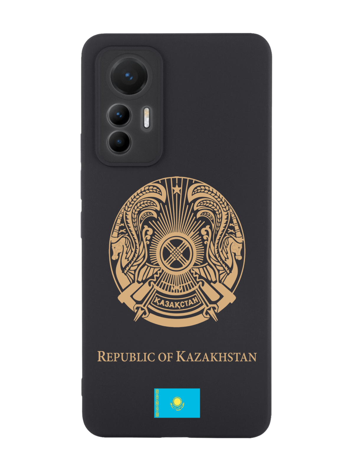 

Чехол SignumCase для Xiaomi 12 Lite Золотой Герб Казахстана черный, Золотистый;черный