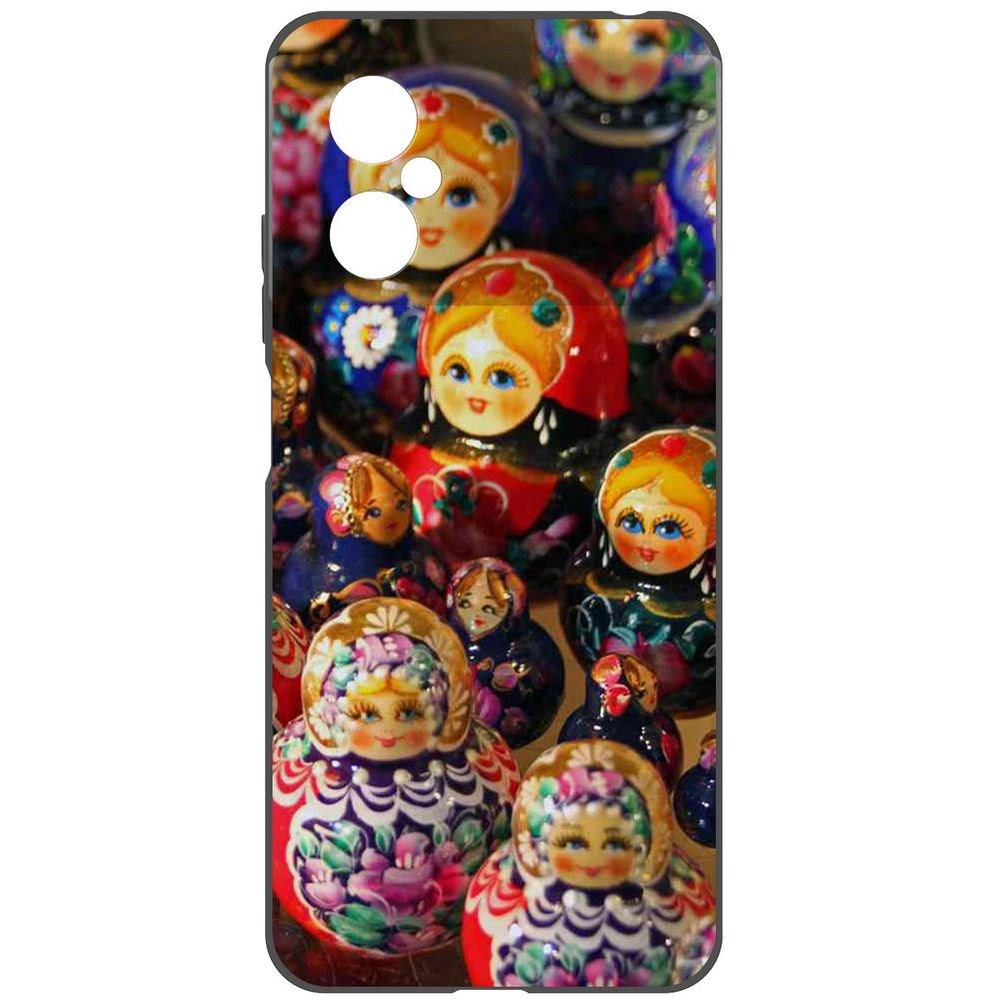 

Чехол-накладка Krutoff Soft Case Матрешка для Poco M4 5G, Черный