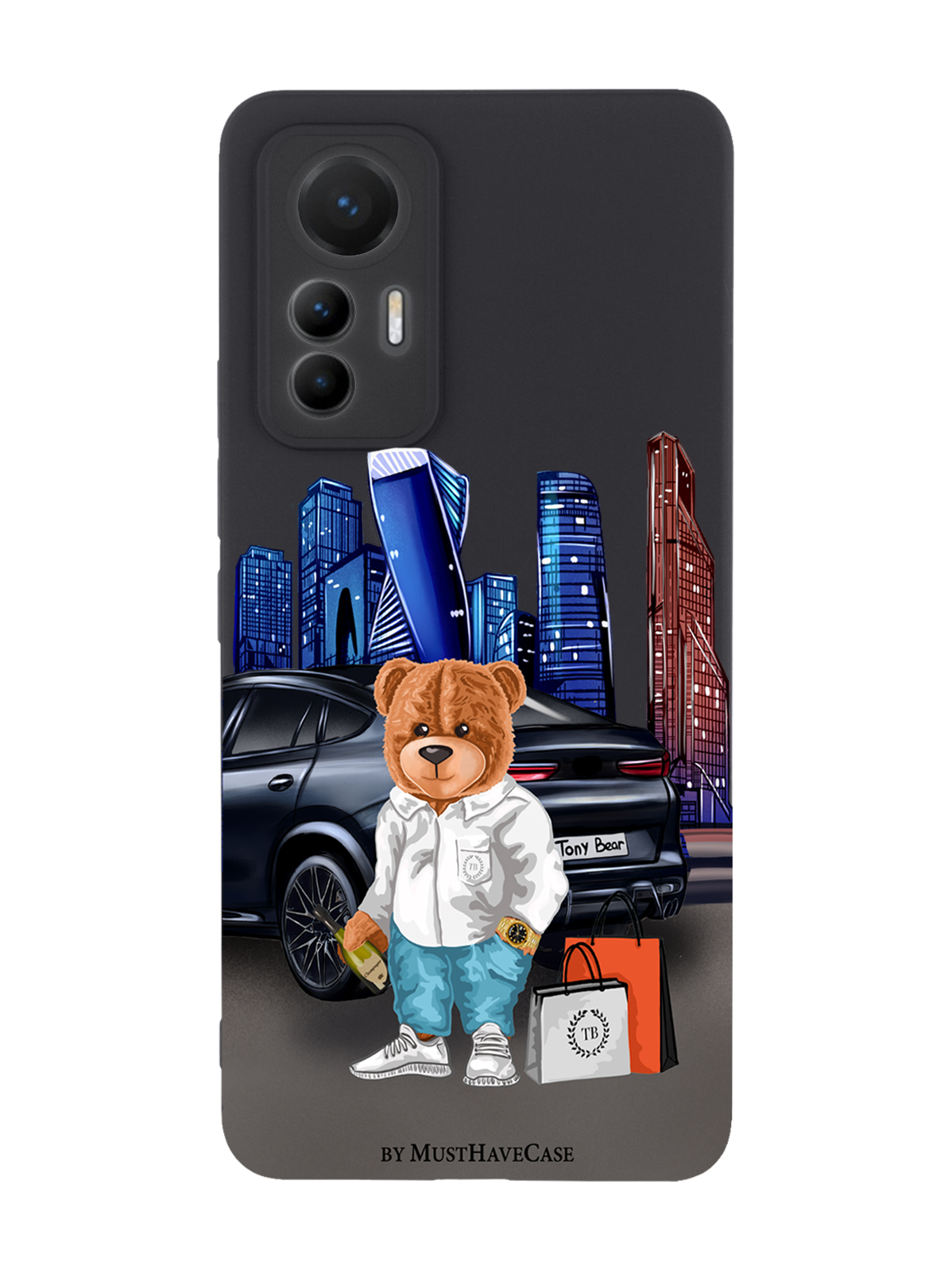 

Чехол MustHaveCase для Xiaomi 12 Lite Tony Moscow city/ Тони Москва Сити черный, Черный;синий;коричневый