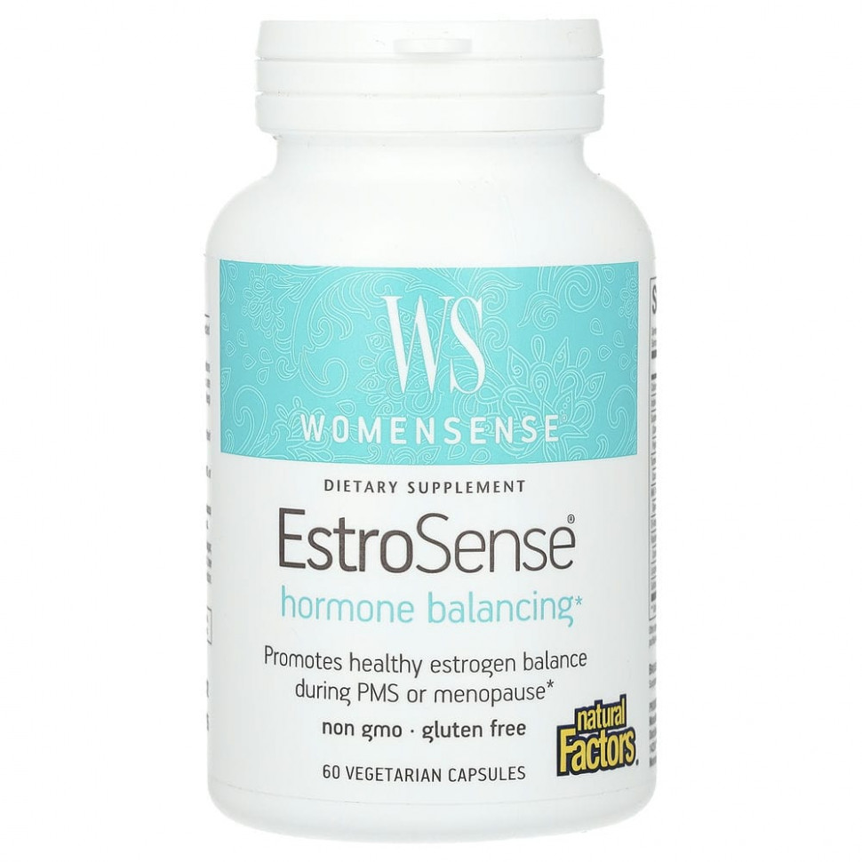 

Пищевая добавка Natural Factors, WomenSense, EstroSense, гормональный баланс, 60 шт