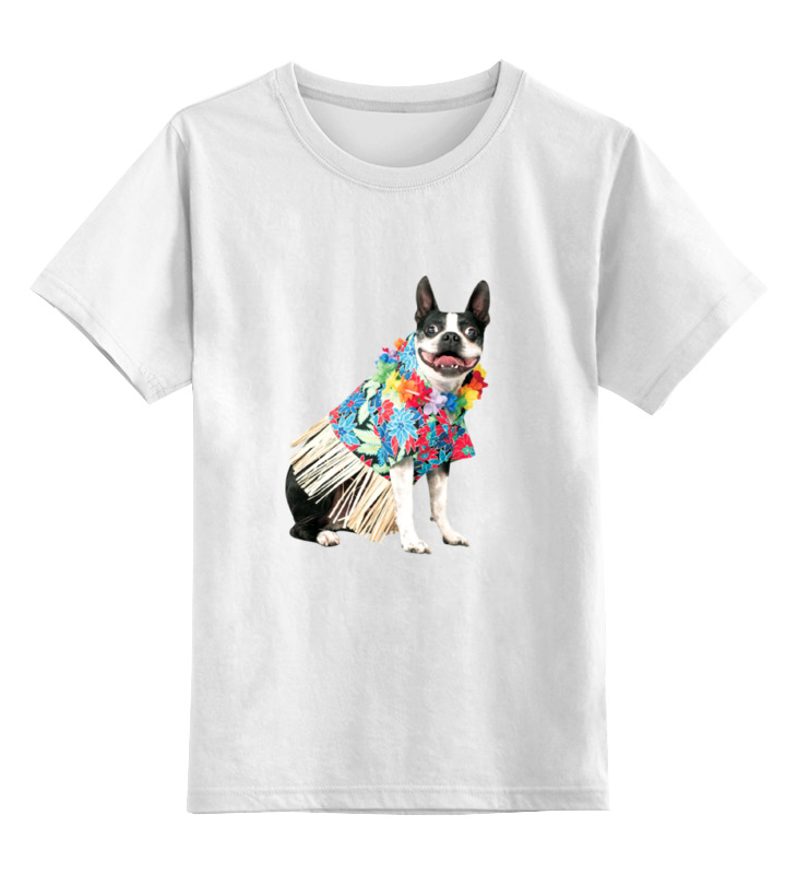 Купить 0000000663758, Детская футболка классическая Printio Собака, на пляже отдыхака, р. 104,