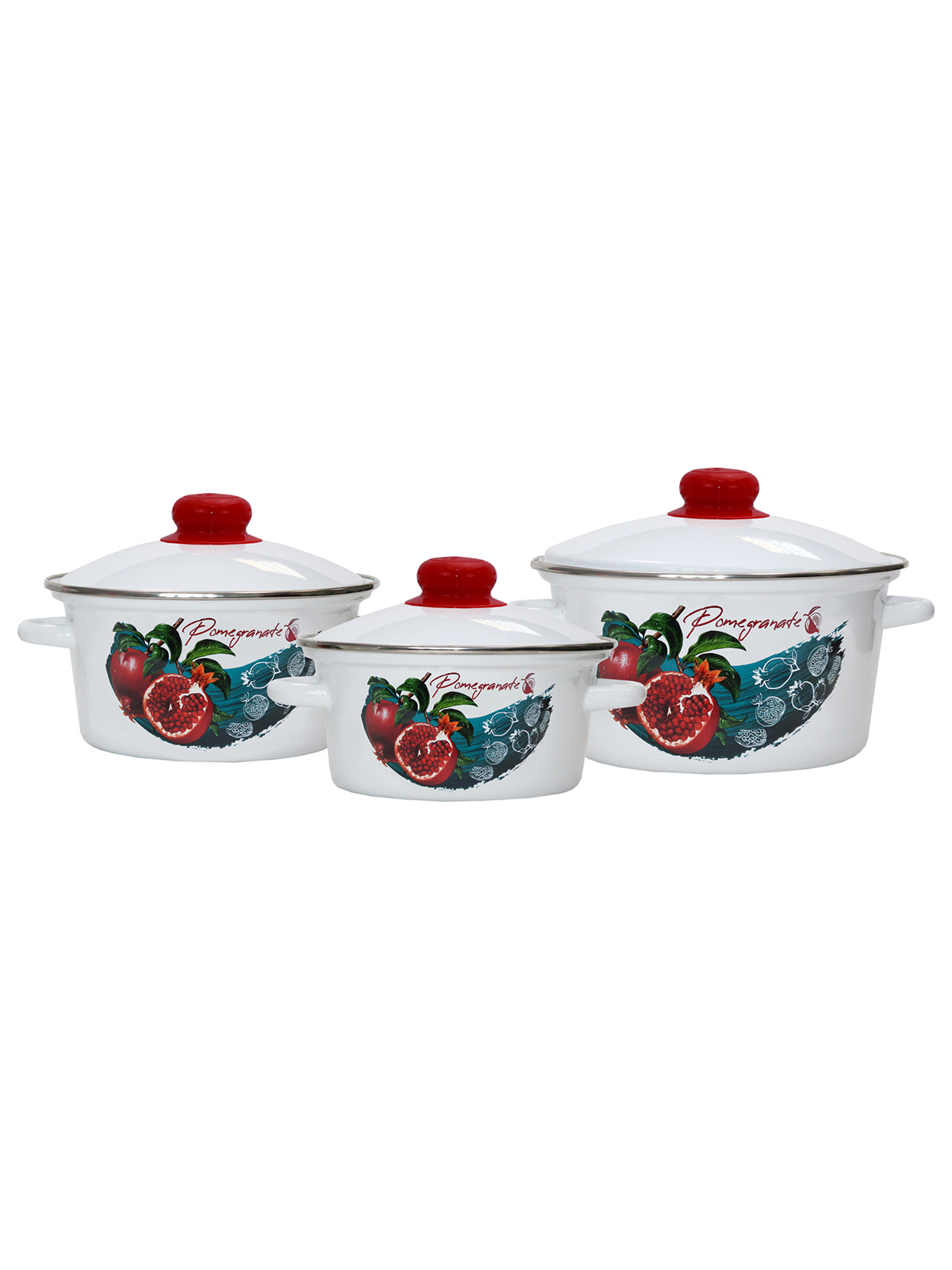 

Кастрюля эмалированная Эмаль Гранат 3 шт., Белый