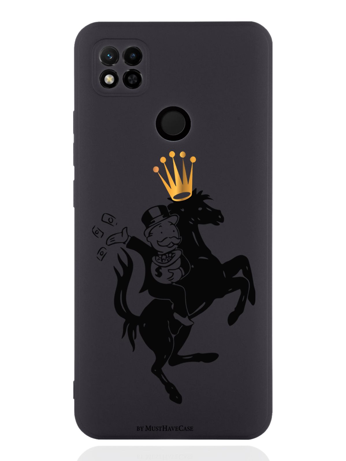 

Чехол MustHaveCase для Xiaomi Redmi 10A Monopoly на коне черный, Черный;золотистый