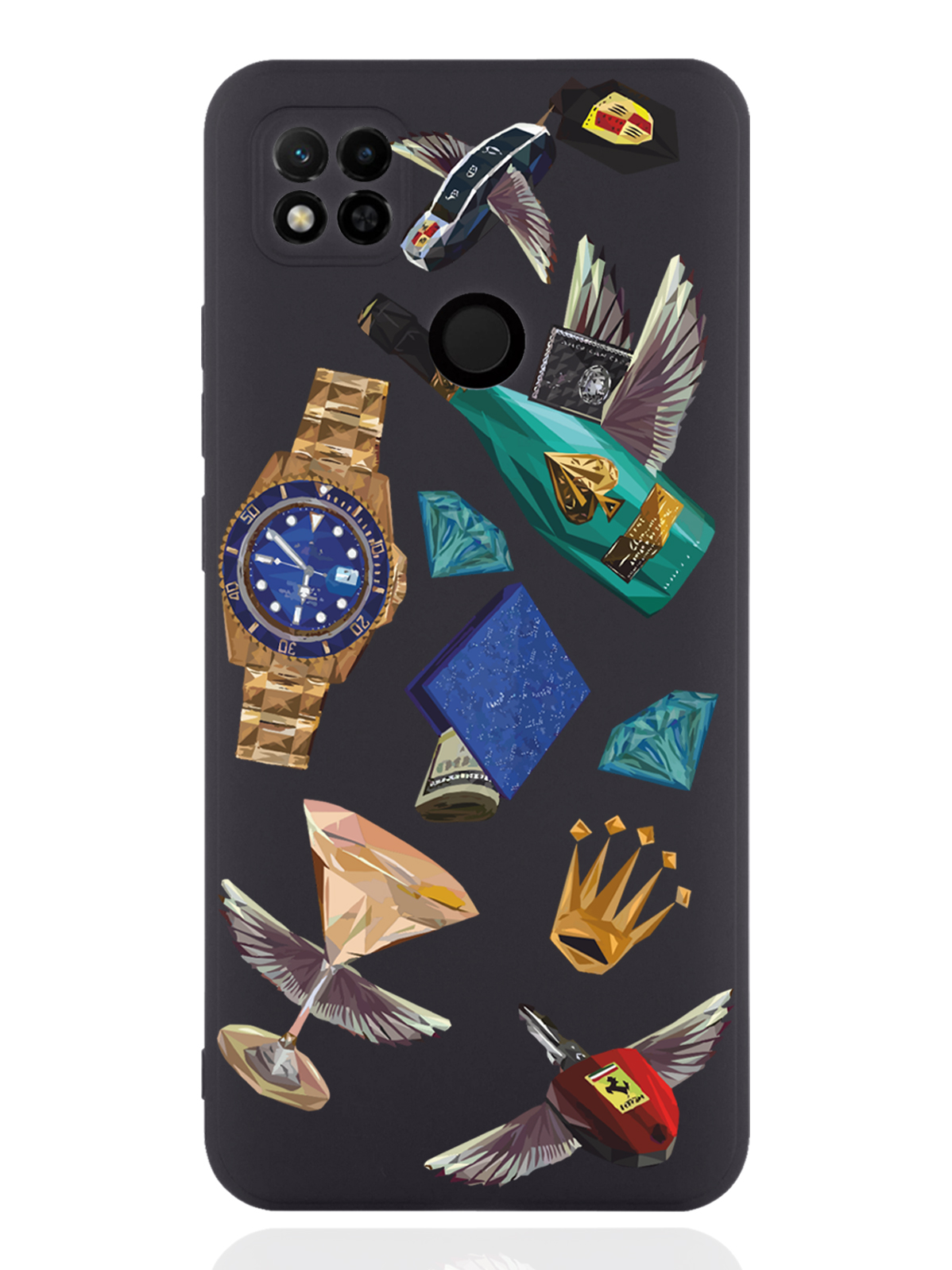 

Чехол MustHaveCase для Xiaomi Redmi 10A Luxury lifestyle черный, Разноцветный