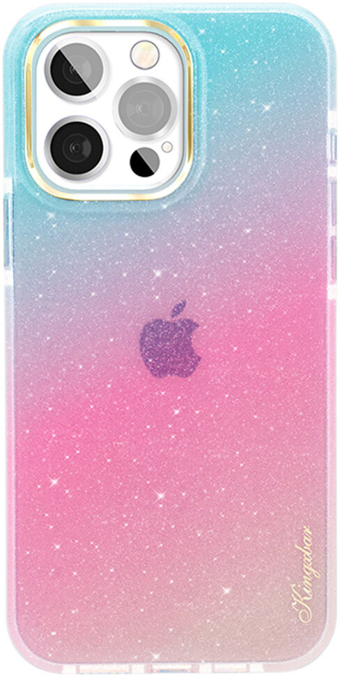 Чехол Kingxbar Ombre series для iPhone 13 Pro, цвет Голубой/Розовый (6959003501561)