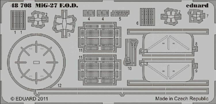 

Фототравление Eduard 48708 MiG-27 F.O.D. 1/48, Однотонный