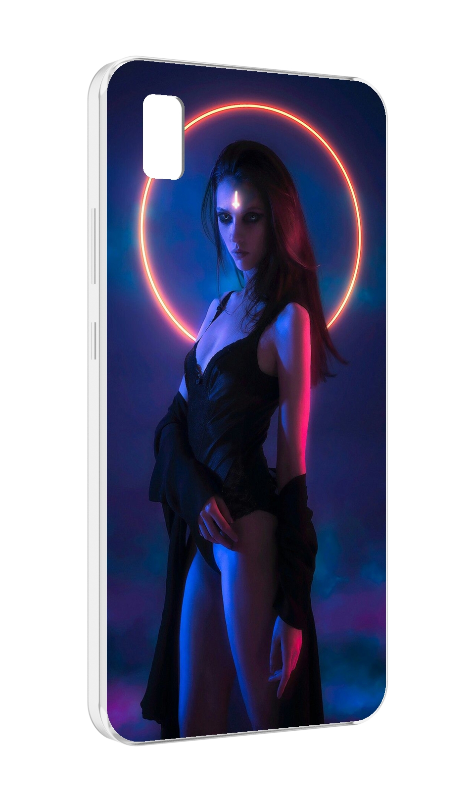 Чехол MyPads девушка с неоновым кругом женский для ZTE BLADE L210