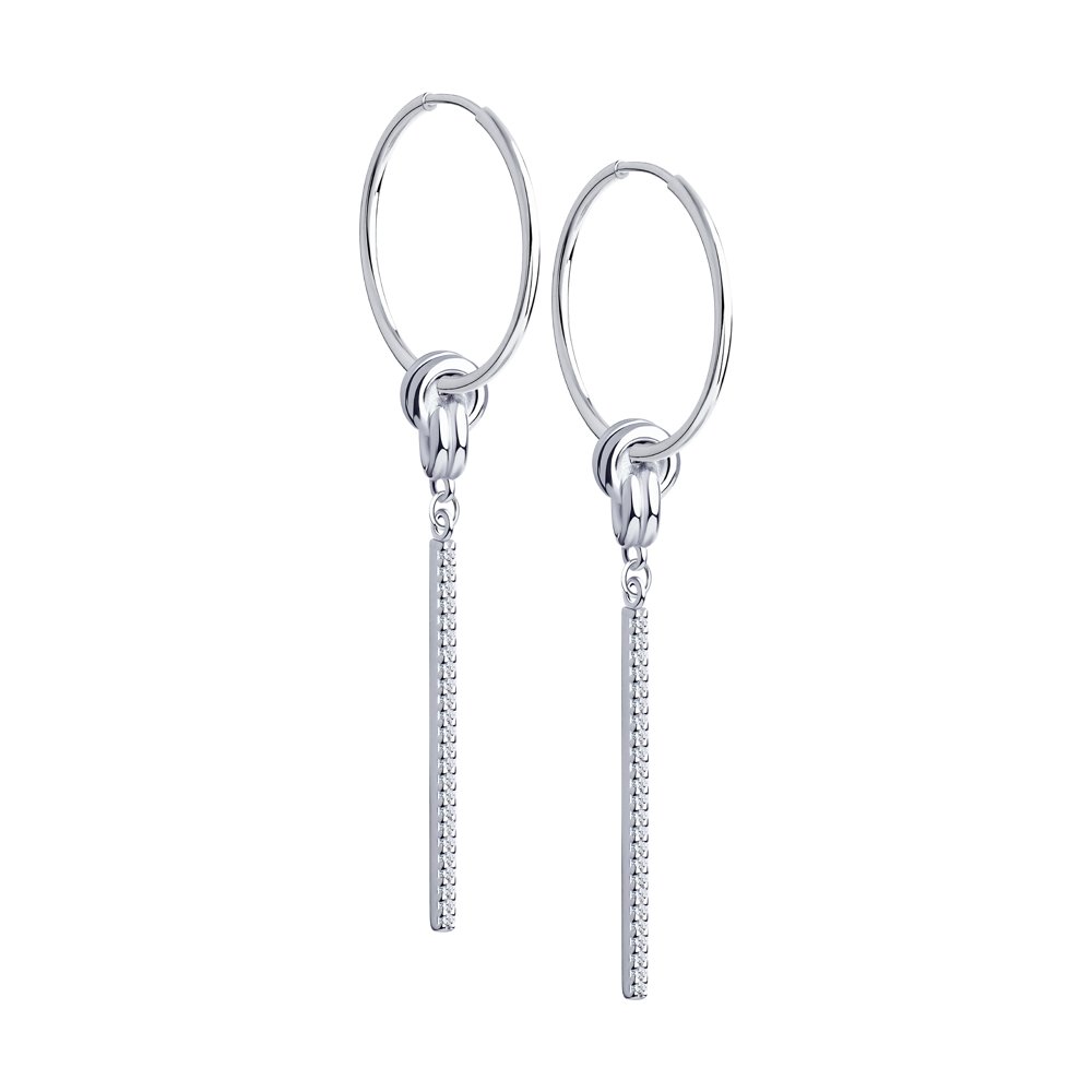 

Серьги женские из серебра SOKOLOV 94023867, фианит, 94023867