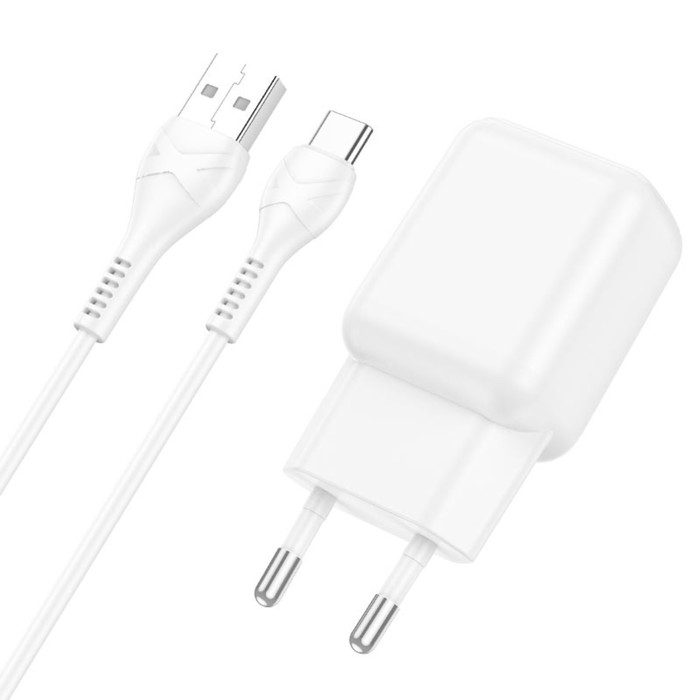 

Сетевое зарядное устройство Hoco C96A + кабель Type-C, 2.1 А, 1 м, белый, C96A