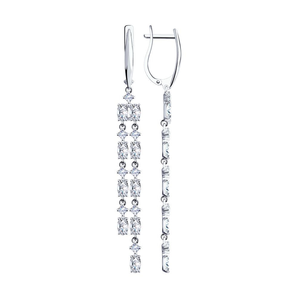 

Серьги женские из серебра SOKOLOV 94023949, фианит, 94023949