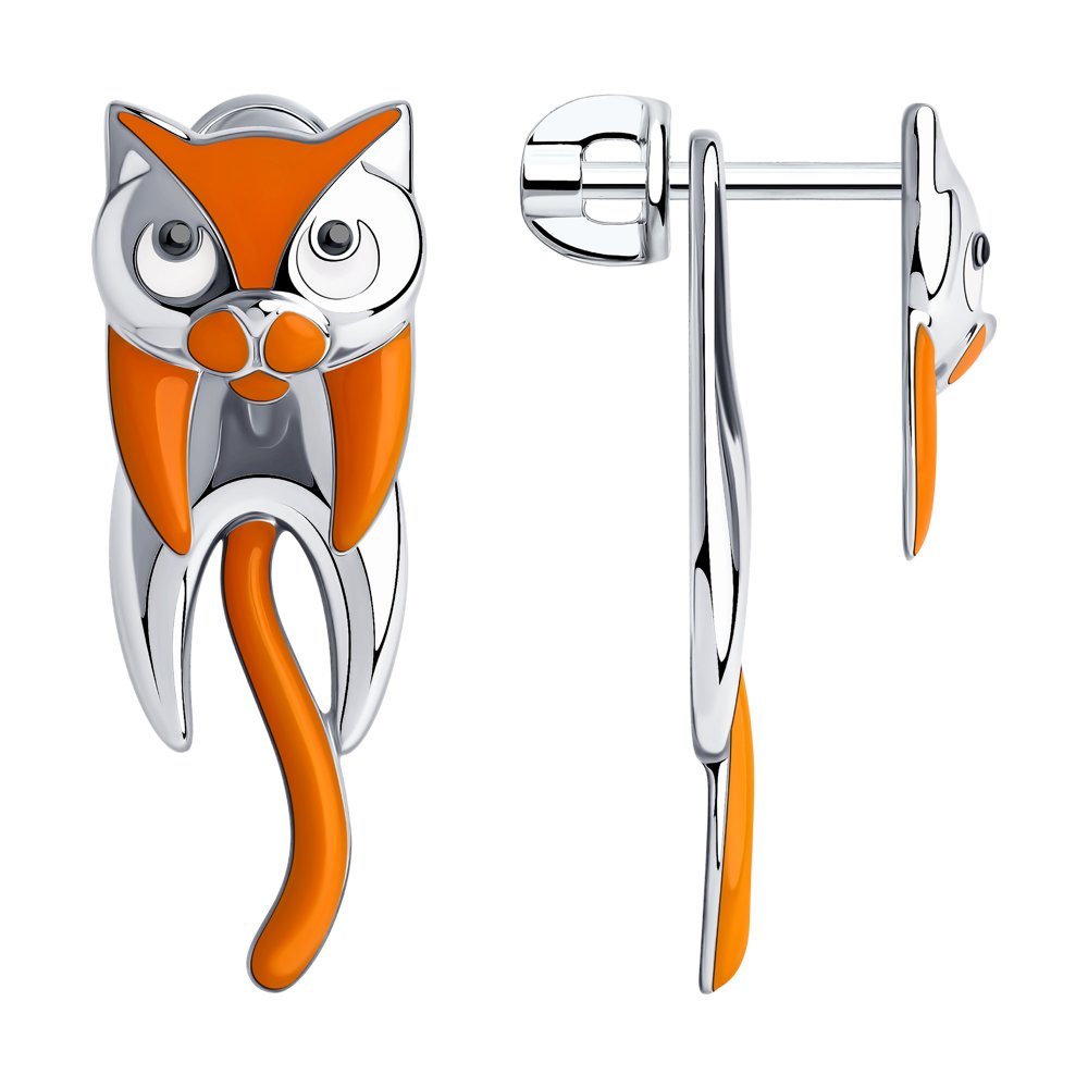 

Серьги джекеты из серебра SOKOLOV 94024026, эмаль, 94024026