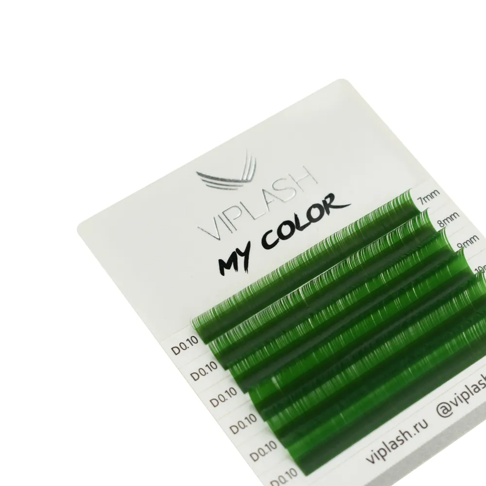 

Ресницы зеленые My color MINI D 0.07 микс 7-12 мм 6 линий