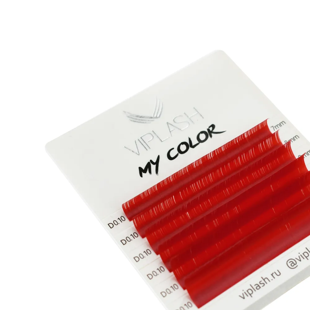 

Ресницы красные My color MINI D 0.07 микс 7-12 мм 6 линий
