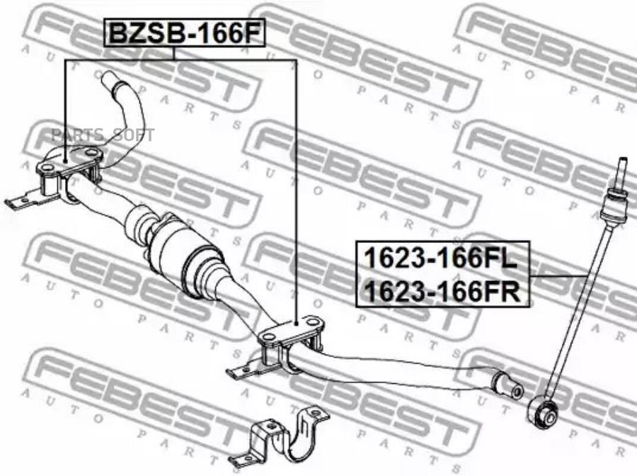 

Тяга стабилизатора передняя левая mercedes benz ml-class 166 2011- Febest арт. 1623-166FL