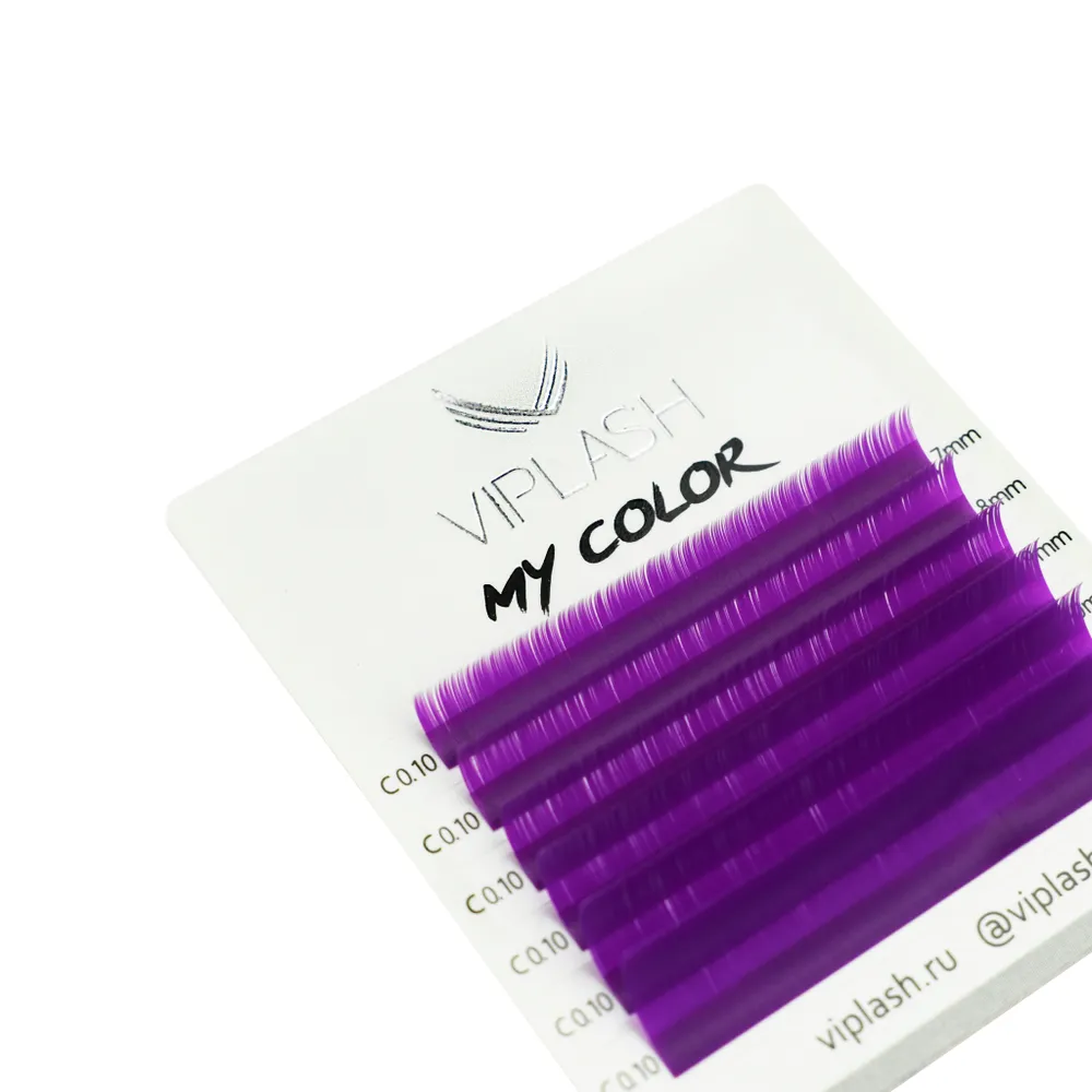 Ресницы фиолетовые My color MINI C 0.07 микс 7-12 мм 6 линий
