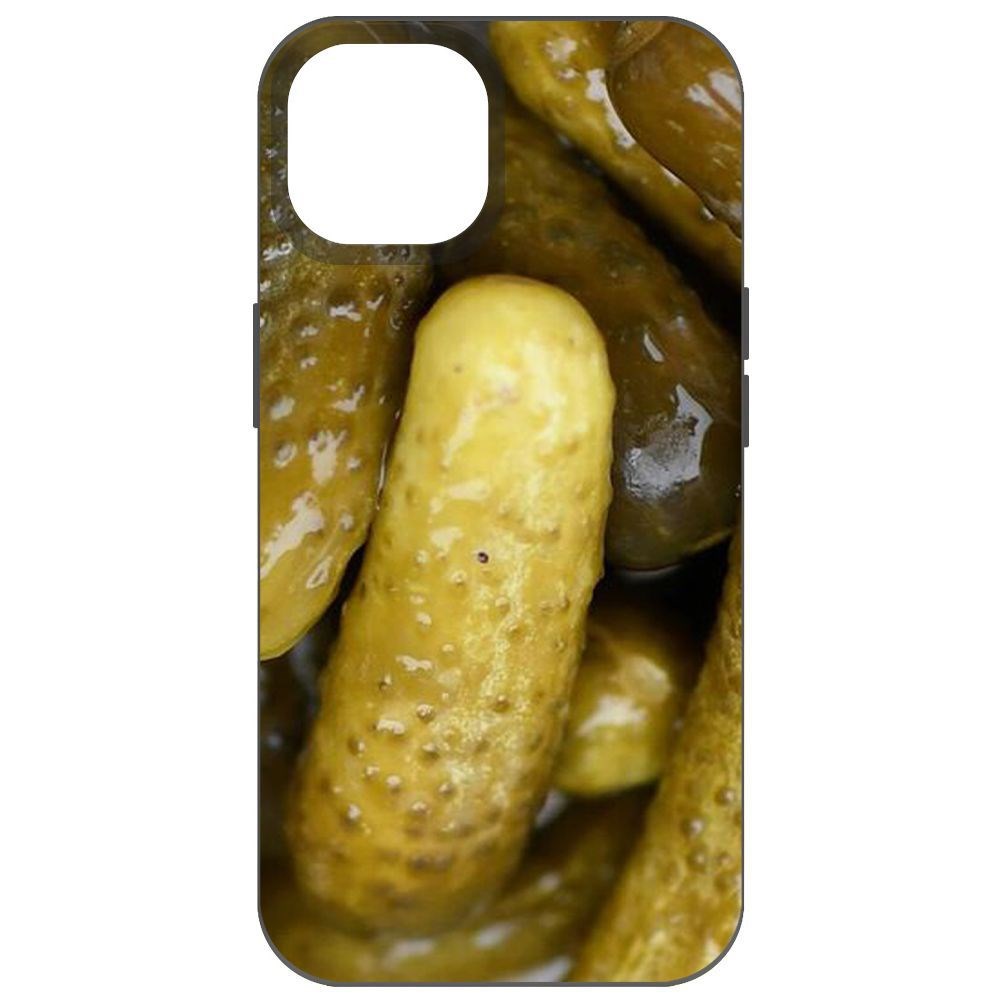 

Чехол-накладка Krutoff Soft Case Огурчики для iPhone 14, Черный