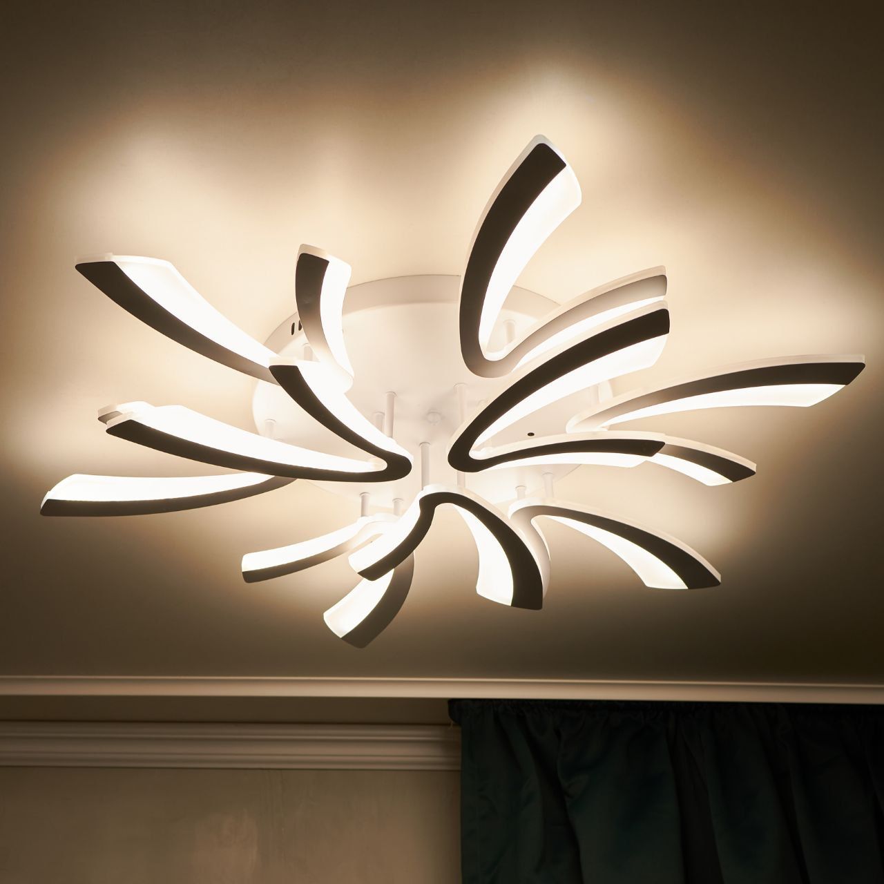 

Люстра потолочная светодиодная Лотос 9 с пультом, Лотос 9