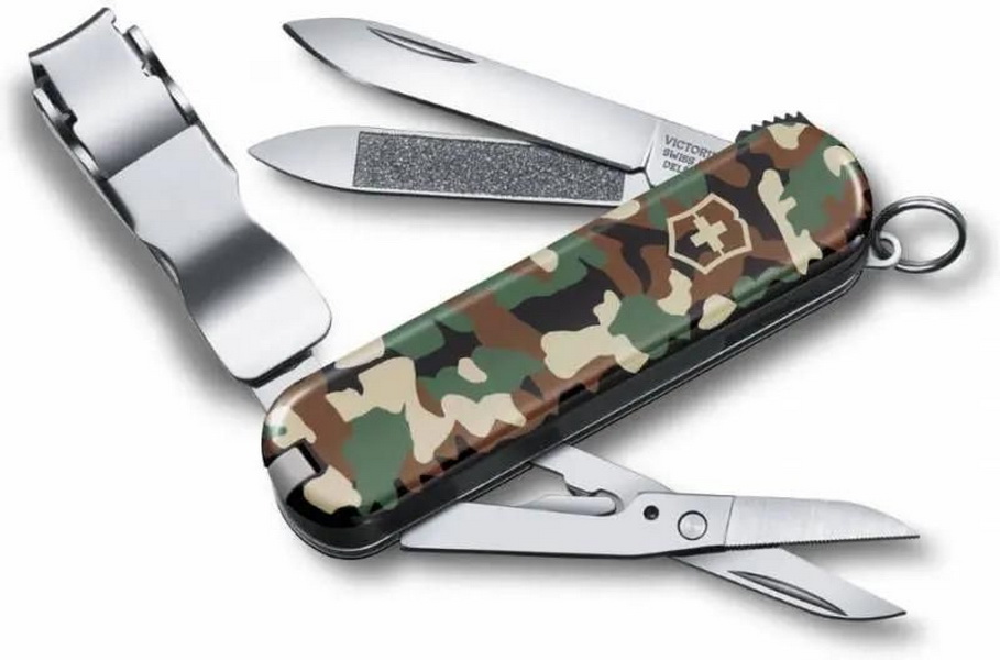 

Складной нож Victorinox Nail Clip 580, функций 8, 65мм, камуфляж , коробка подарочная 0.64, Зеленый;коричневый;серебристый, Nail Clip 580