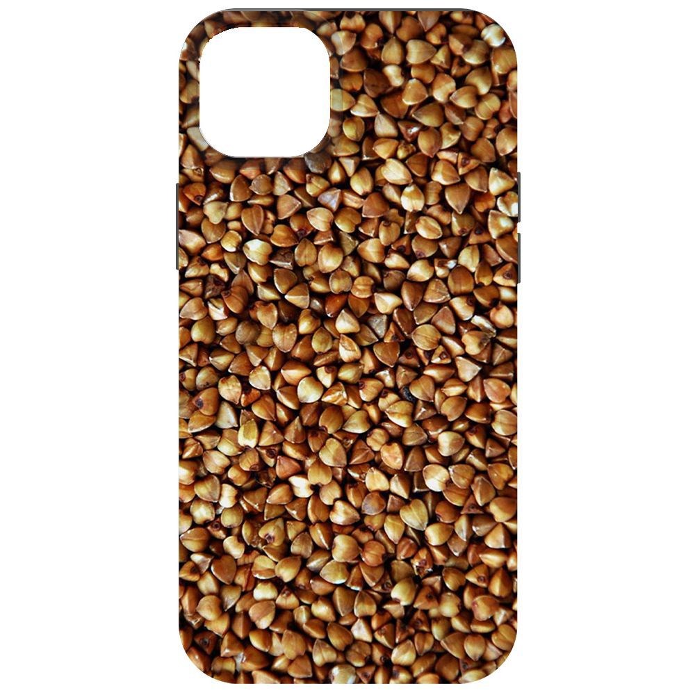 

Чехол-накладка Krutoff Soft Case Гречка для iPhone 14 Plus, Черный