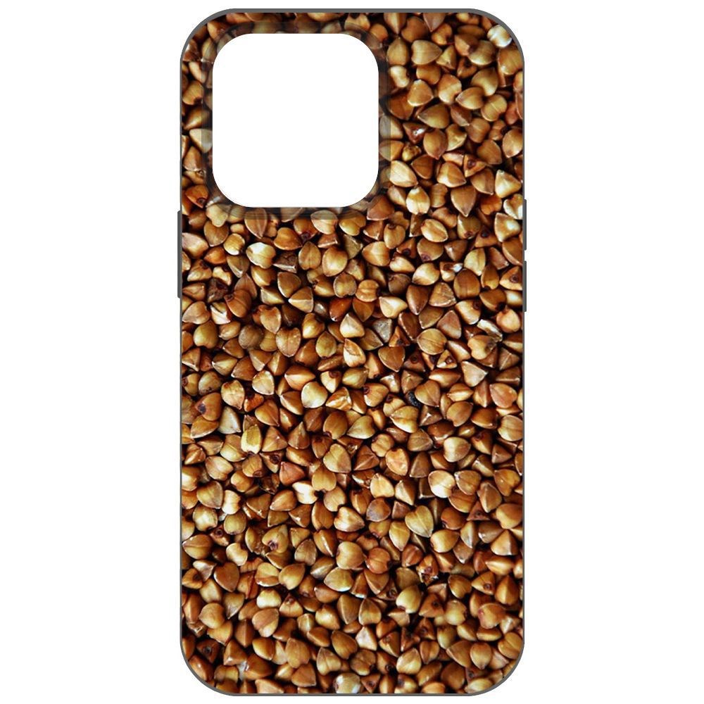 

Чехол-накладка Krutoff Soft Case Гречка для iPhone 14 Pro, Черный