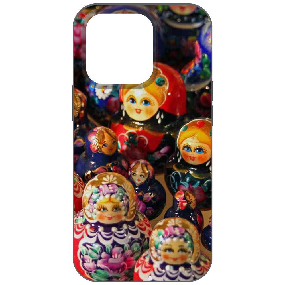 

Чехол-накладка Krutoff Soft Case Матрешка для iPhone 14 Pro, Черный
