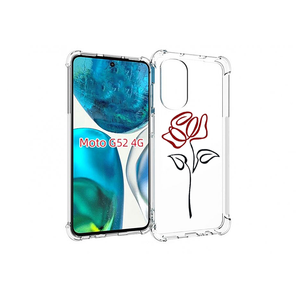 

Чехол MyPads цветок в одну линию для Motorola Moto G82 / Moto G52, Прозрачный, Tocco