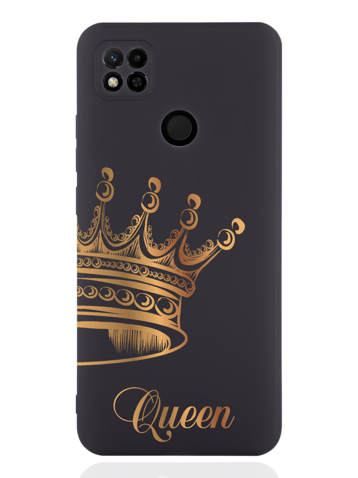 фото Чехол musthavecase для xiaomi redmi 10a парный чехол корона queen черный