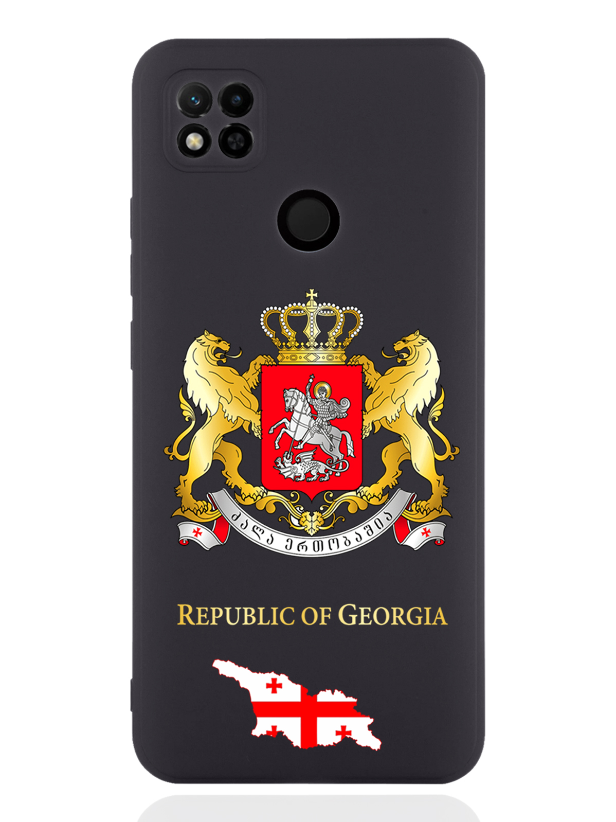 

Чехол SignumCase для Xiaomi Redmi 10A Герб Грузии черный, Разноцветный