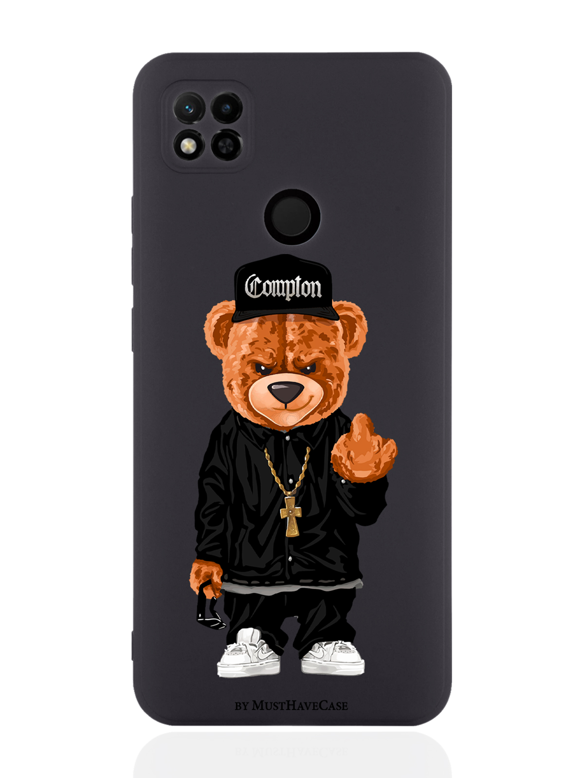 

Чехол MustHaveCase для Xiaomi Redmi 10A Мишка Compton черный, Коричневый;черный;белый