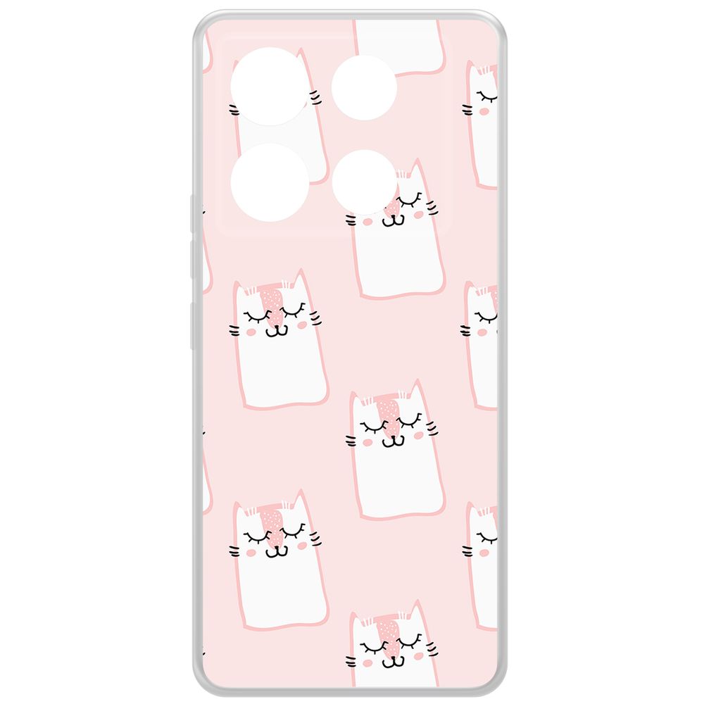 

Чехол-накладка Krutoff Clear Case Котики паттерн для INFINIX Note 40 Pro 5G, Прозрачный