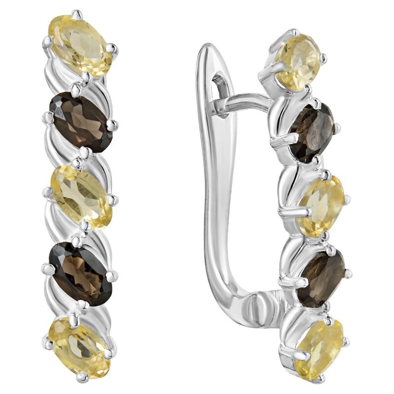 

Серьги из серебра с раухтопазом, цитрином LAZURIT-ONLINE 8027NP, 8027NP