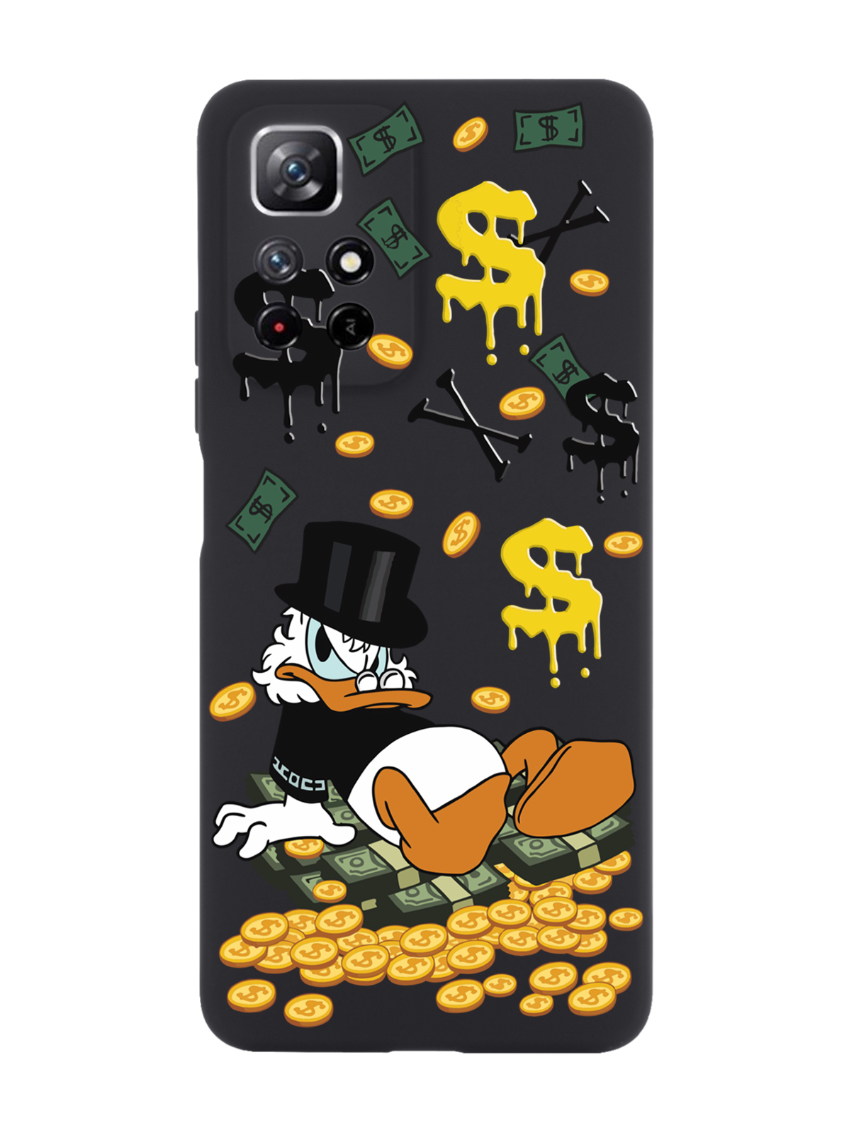 

Чехол MustHaveCase для Xiaomi Redmi Note 11 Богатенькая Утка черный, Черный;желтый