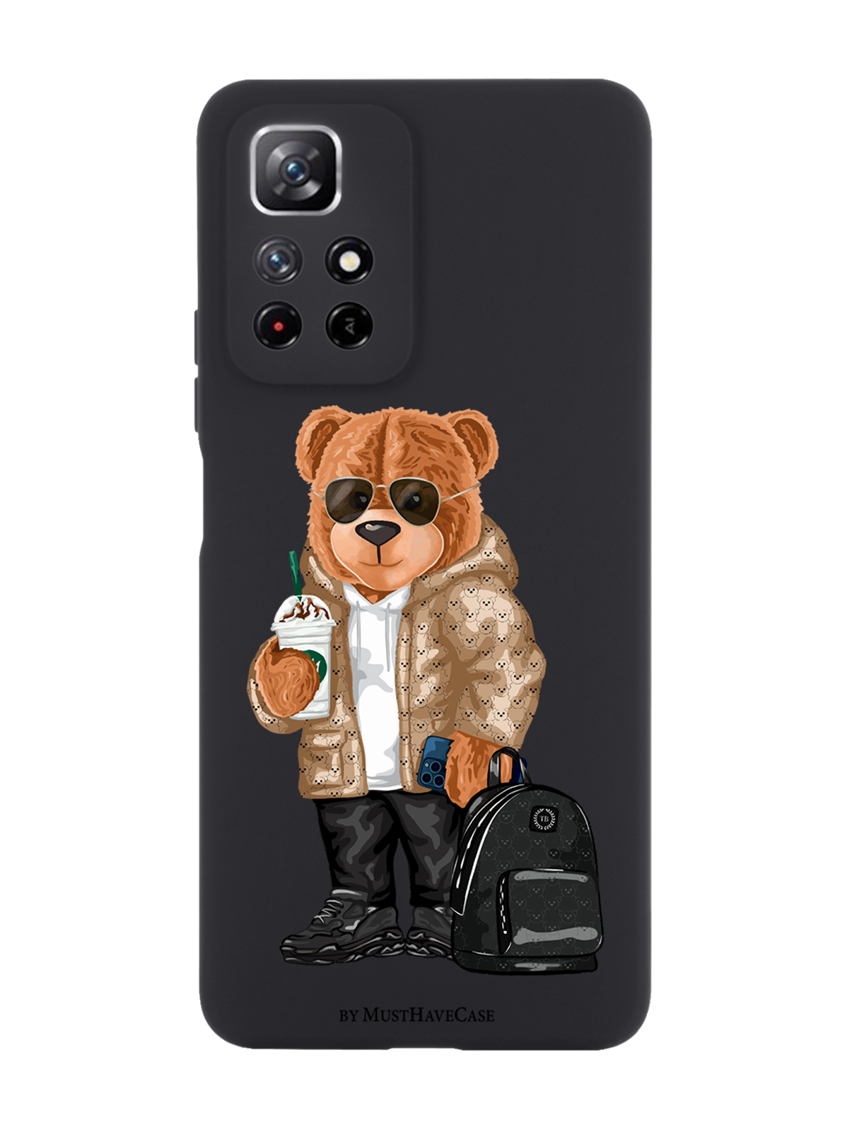 

Чехол MustHaveCase для Xiaomi Redmi Note 11 Tony Style в очках черный, Коричневый;черный;белый