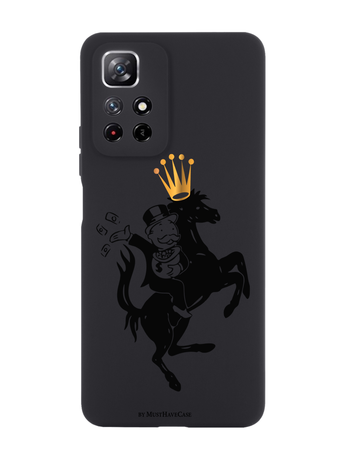Чехол MustHaveCase для Xiaomi Redmi Note 11 Monopoly на коне черный