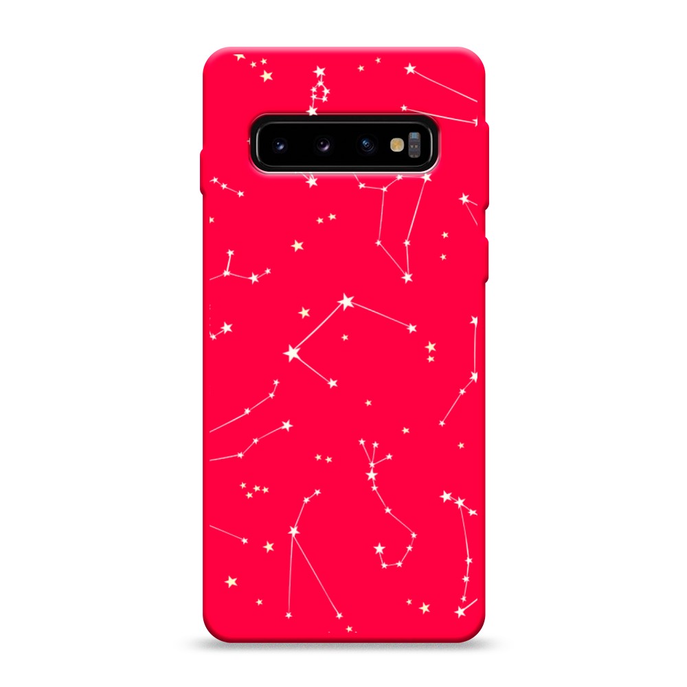 фото Матовый силиконовый чехол "созвездия" на samsung galaxy s10 awog