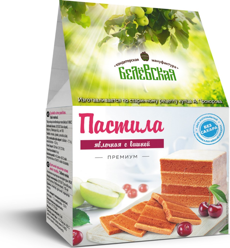 

Пастила Белевская кондитерская мануфактура вишня без сахара 150г