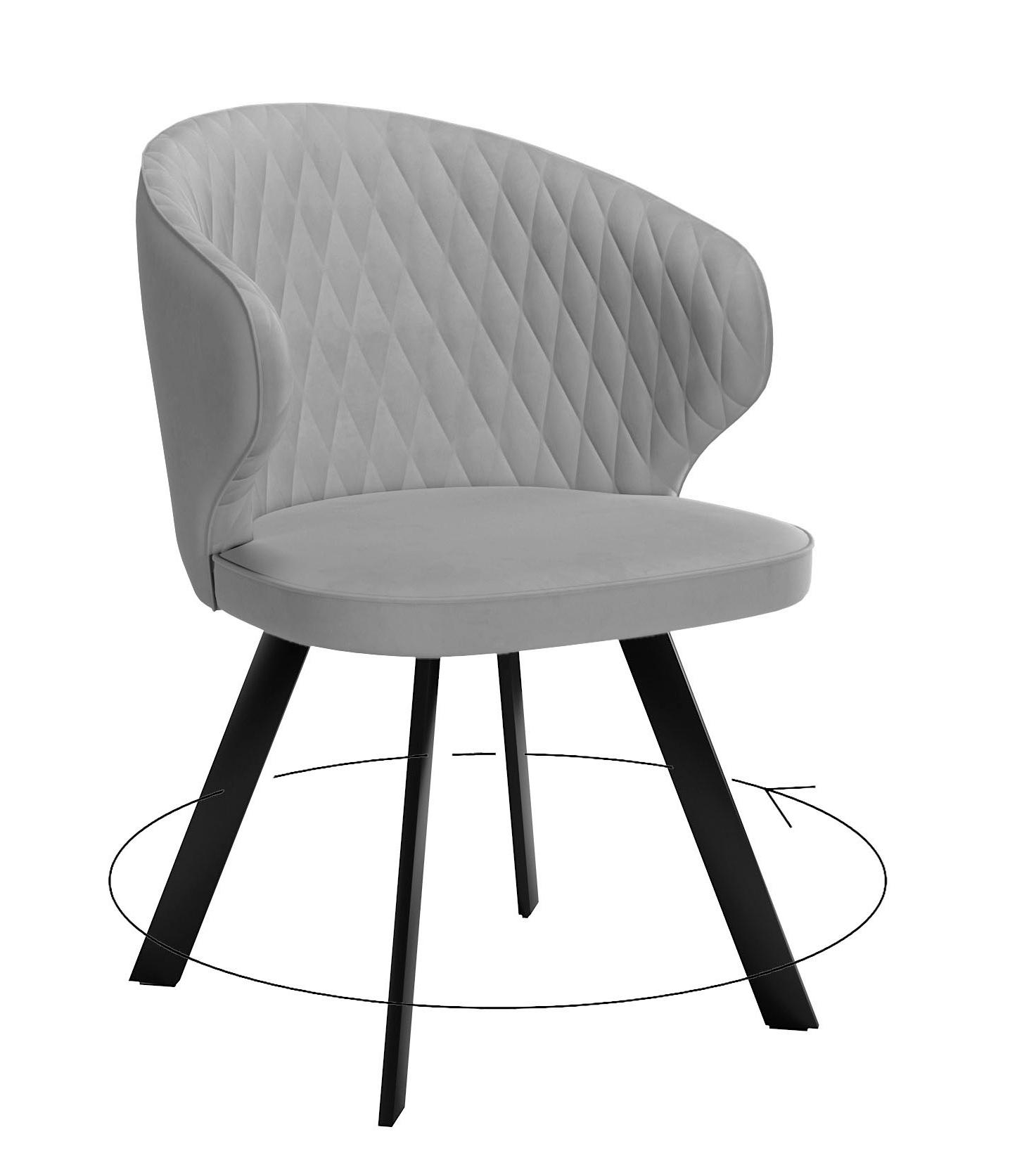 

Стул DikLine 249 поворотный B22 GREY, велюр, 53x53x82 см, 2 шт., 249 поворотный, B22
