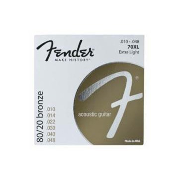 фото Струны для акустической гитары fender strings new acoustic 70xl 80/20 brnz ball end 10-48 squier by fender