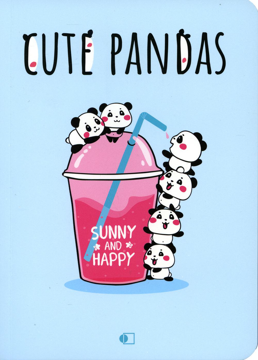 

Блокнот Прикольные панды, на стаканчике / Cute pandas three В6 128 стр блок голубой