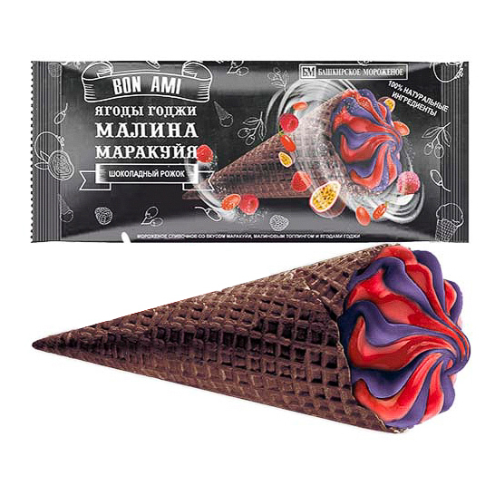 

Рожок Bon Ami маракуйя малина ягоды годжи 70 г бзмж