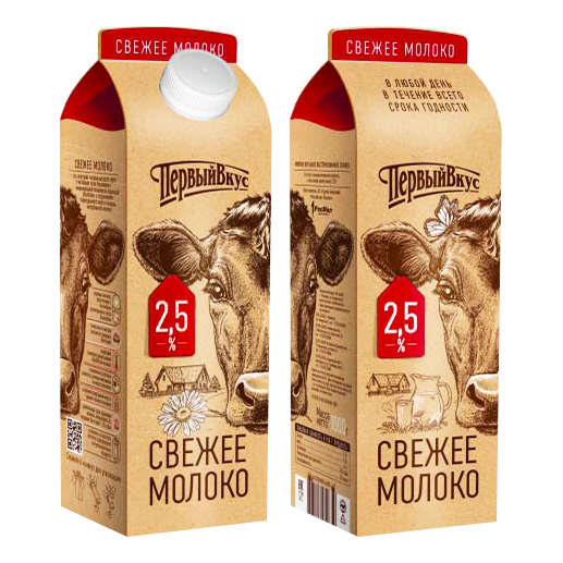 

Молоко Первый вкус микрофильтрованное Свежее 2,5% 1 л