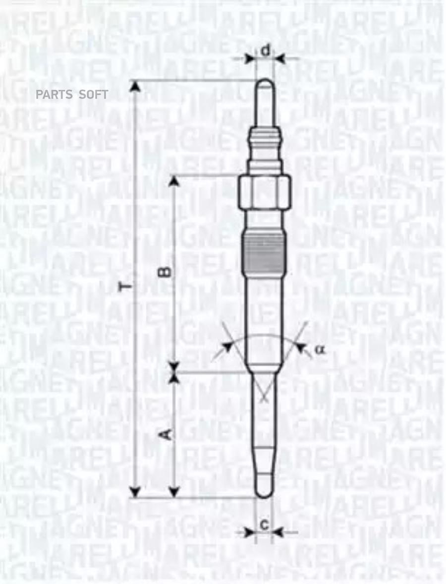 Свеча накаливания Magneti Marelli 062900038304