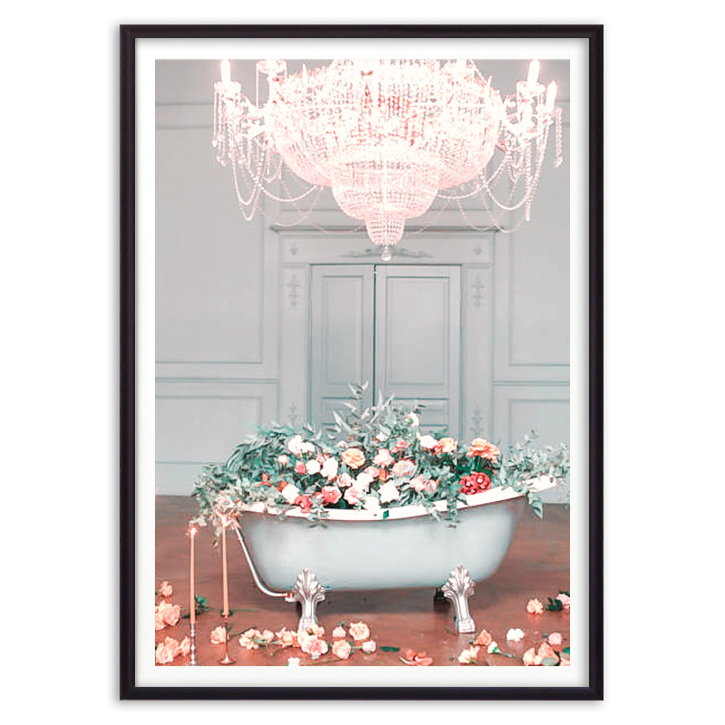 фото Постер в рамке ванна из роз - 21х30 см дом корлеоне