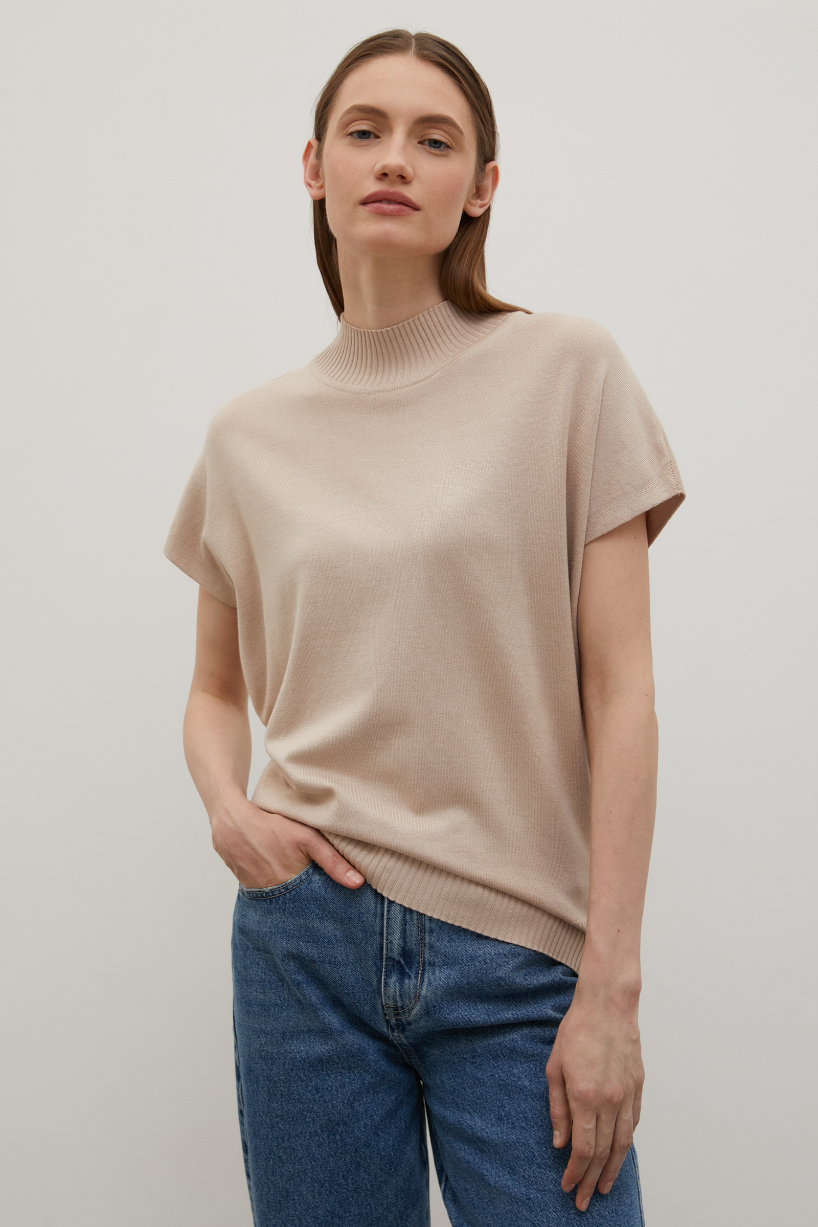 

Жилет женский Finn Flare FAC11127 бежевый S, FAC11127