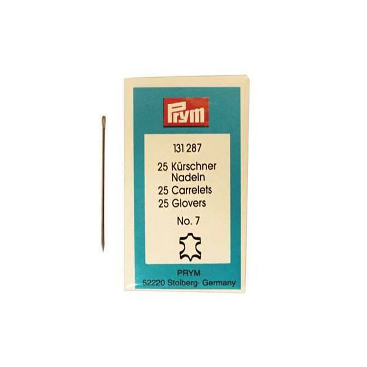 

Иголки для шитья кожи № 7, ручные, Prym Leather, 131287, 25 шт