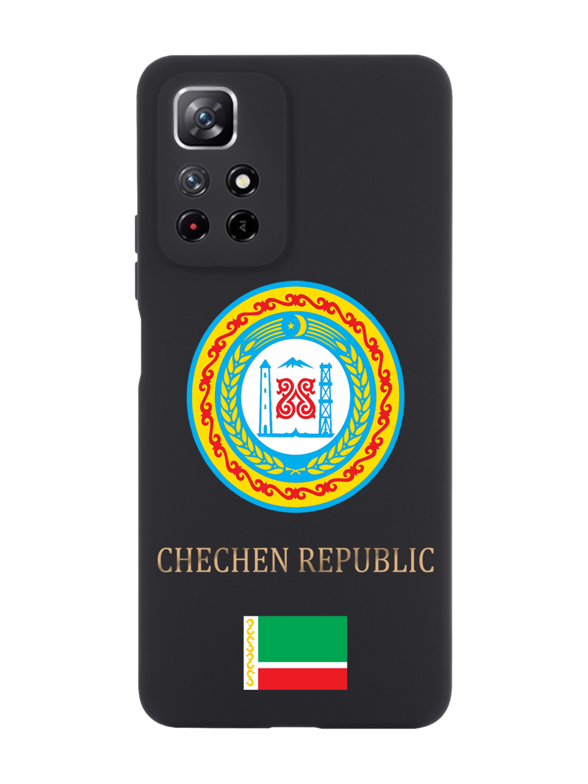 

Чехол SignumCase для Xiaomi Redmi Note 11 Герб Чечни черный, Разноцветный