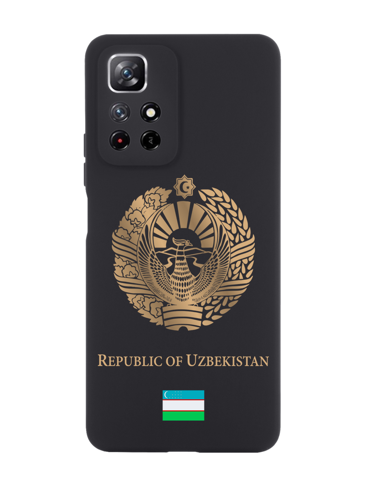 

Чехол SignumCase для Xiaomi Redmi Note 11 Золотой Герб Узбекистана черный, Золотистый;черный